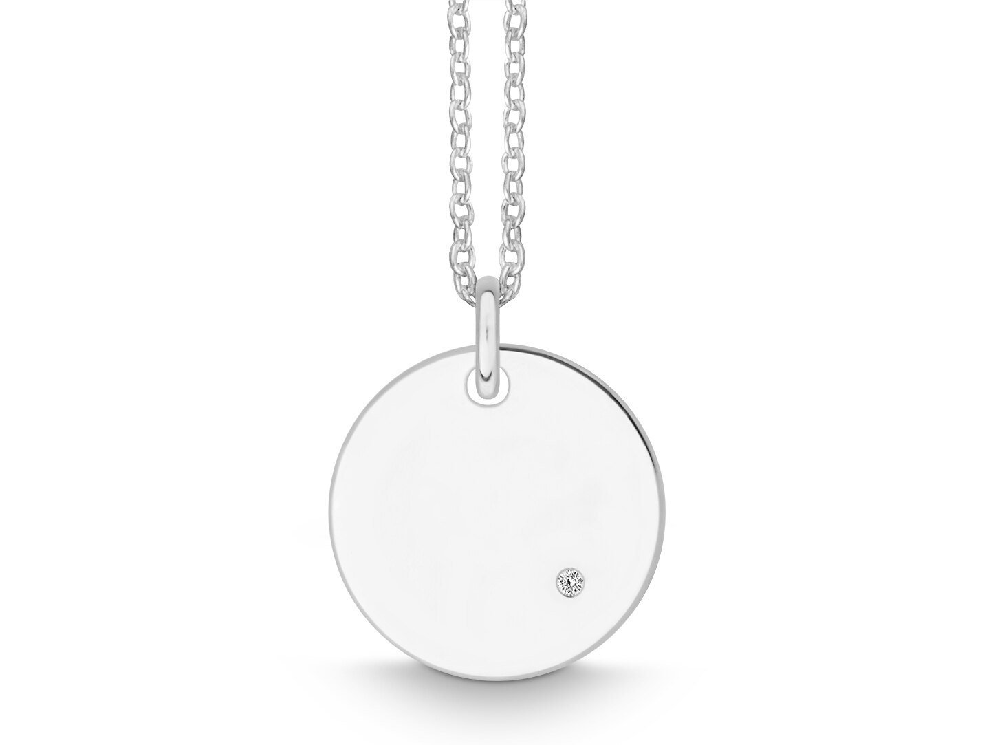 Quinn anheng i sølv med kjede.