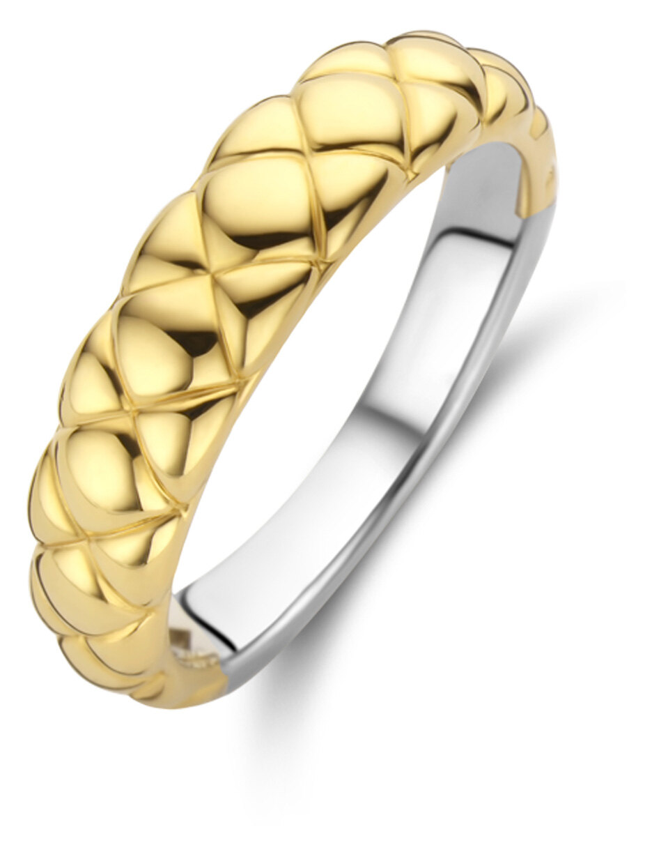 Ti  Sento ring i  forgylt sølv.