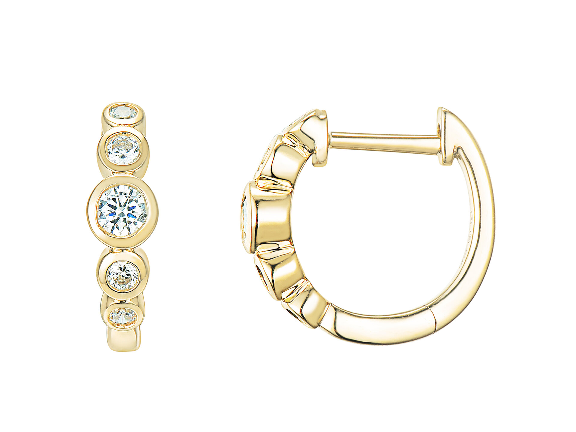 Haakonsen øreringer i gull med diamanter 0.35 ct.