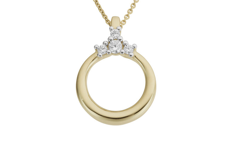 Haakonsen anheng i gull med diamanter.