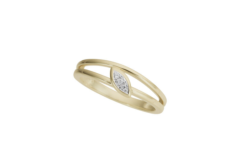 Haakonsen ring i gull med diamanter.