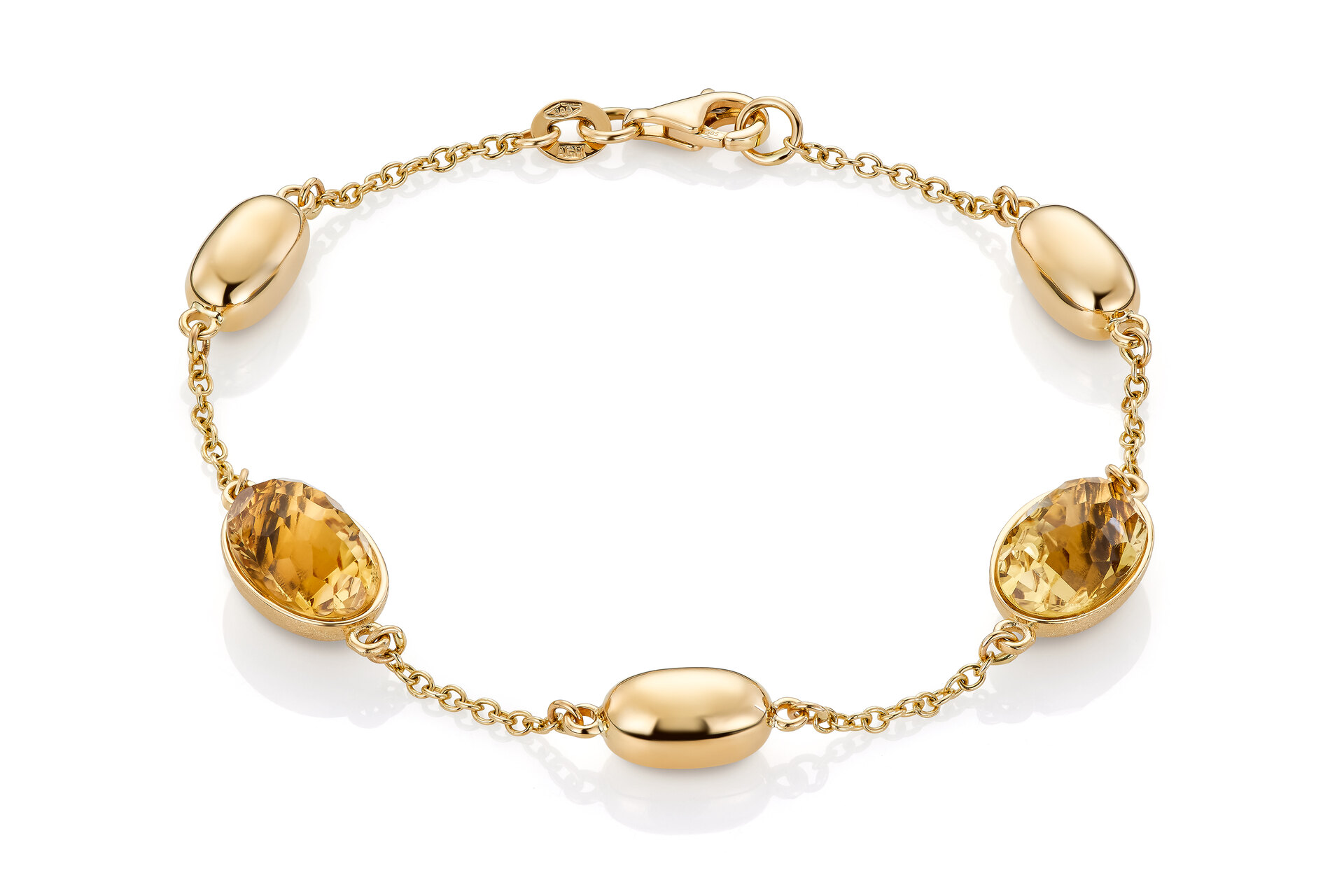 Haakonsen armbånd i gull med citriner.