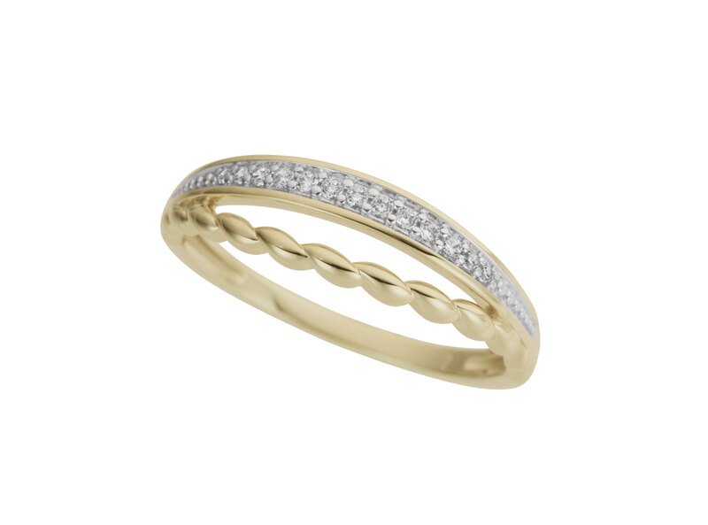 Haakonsen ring i gull med diamanter.