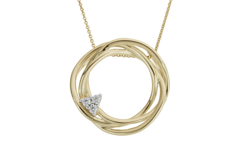 Haakonsen anheng i gull med diamanter.