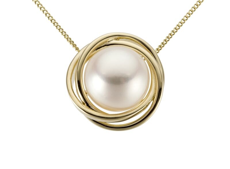 Haakonsen anheng i gull med kulturperle.