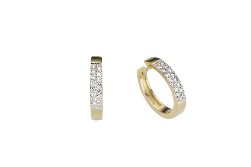 Haakonsen øreringer i gull med diamanter.