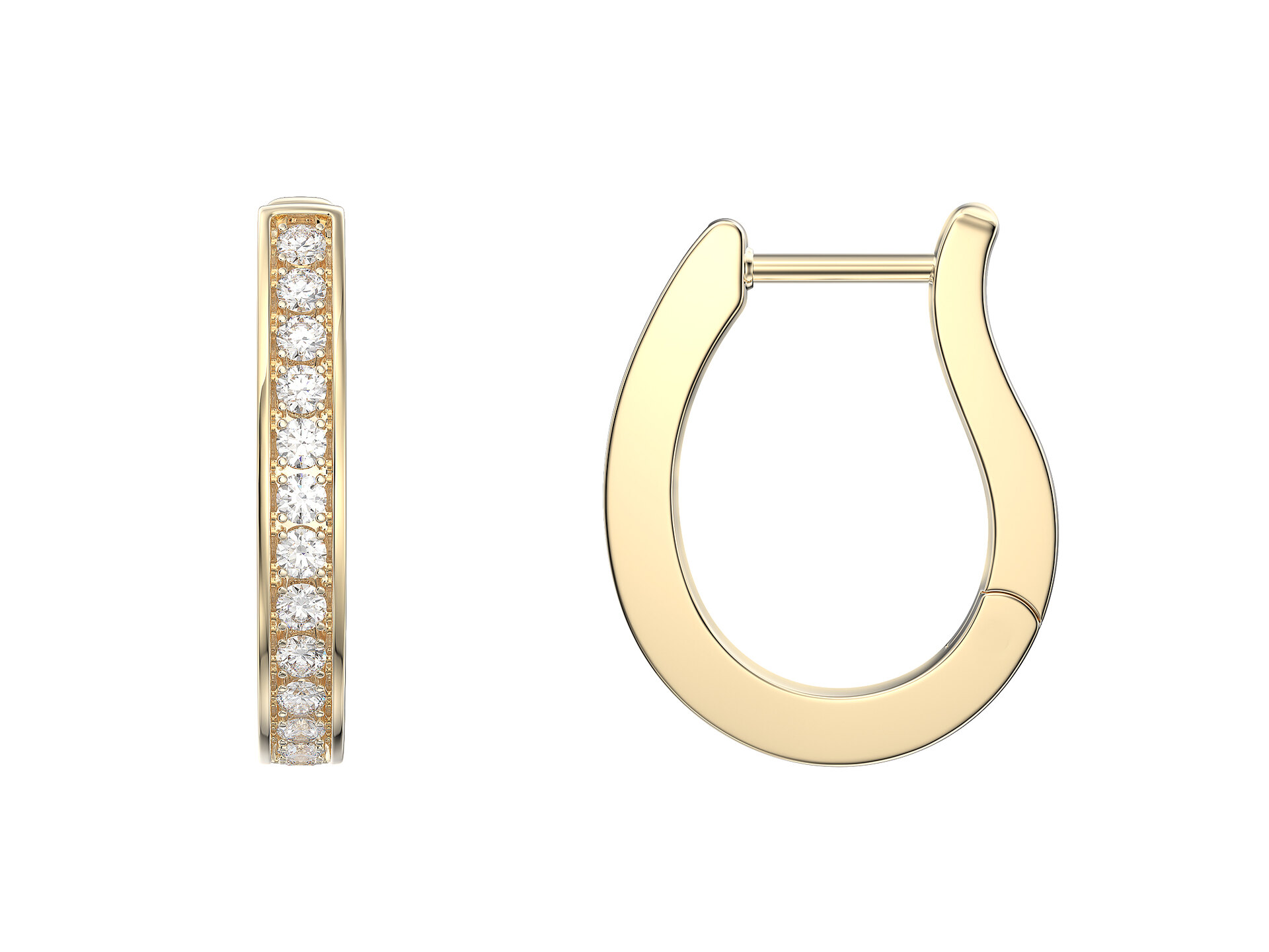 Haakonsen øreringer i gull med diamanter 0.47 ct.