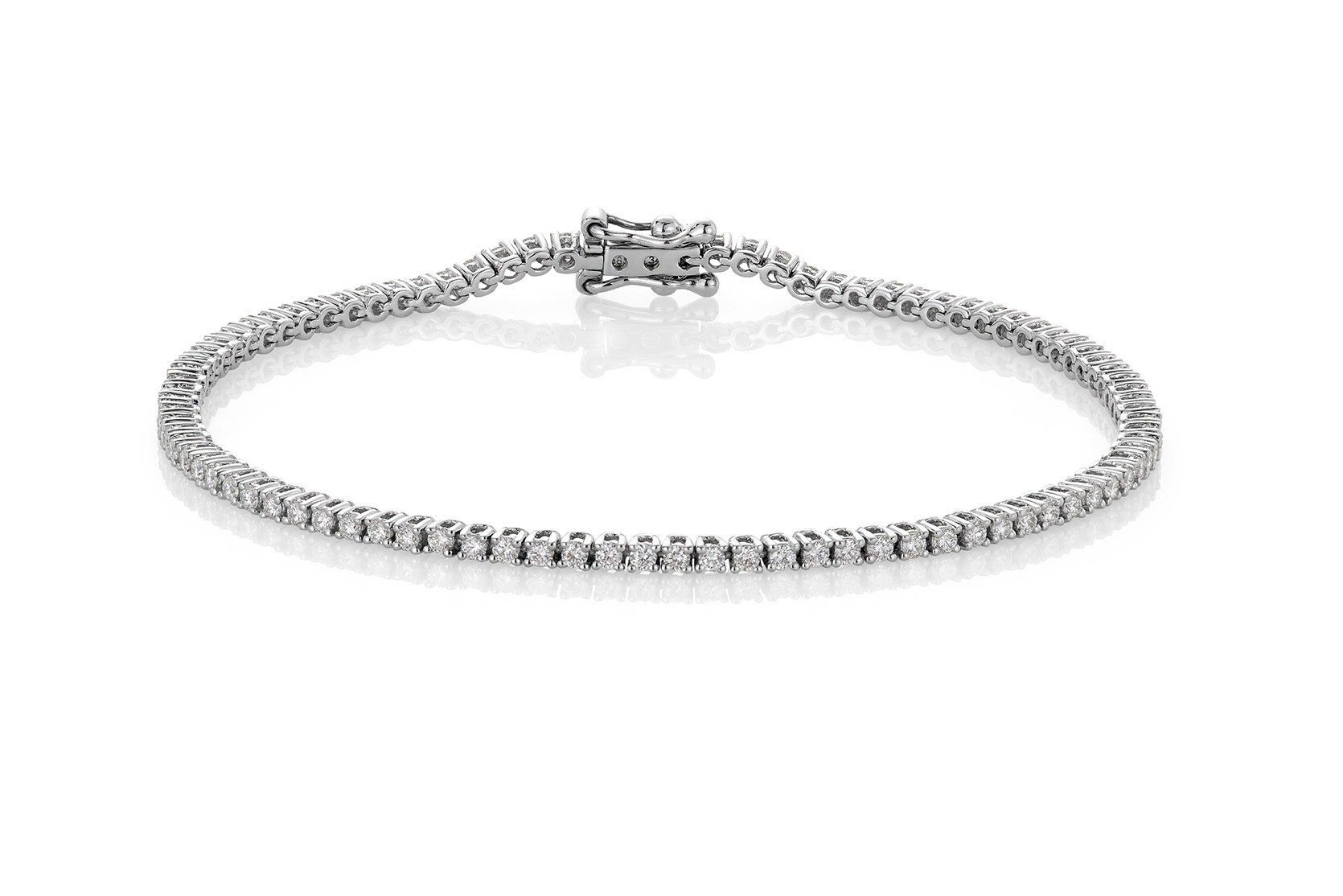 Haakonsen diamantarmbånd i hvitt gull 1.35 ct.