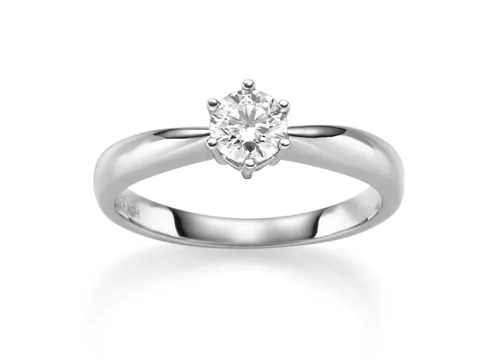 Haakonsen Ina enstens ring i hvitt gull 0.70 ct.